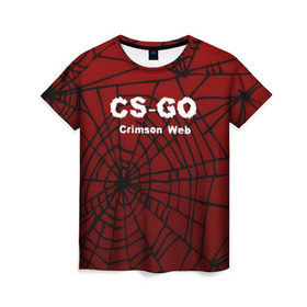 Женская футболка 3D с принтом CS:GO Crimson Web в Белгороде, 100% полиэфир ( синтетическое хлопкоподобное полотно) | прямой крой, круглый вырез горловины, длина до линии бедер | Тематика изображения на принте: 3d | awp | counter strike | crimson web | game | skin | авп | игры | линии | прикольные | скин | текстуры