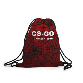 Рюкзак-мешок 3D с принтом CS:GO Crimson Web в Белгороде, 100% полиэстер | плотность ткани — 200 г/м2, размер — 35 х 45 см; лямки — толстые шнурки, застежка на шнуровке, без карманов и подкладки | 3d | awp | counter strike | crimson web | game | skin | авп | игры | линии | прикольные | скин | текстуры