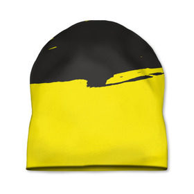 Шапка 3D с принтом Чёрно-жёлтый в Белгороде, 100% полиэстер | универсальный размер, печать по всей поверхности изделия | краски | мазок
