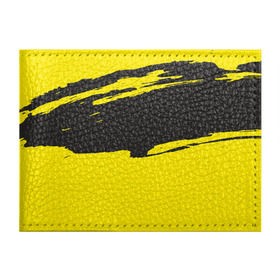 Обложка для студенческого билета с принтом Чёрно-жёлтый в Белгороде, натуральная кожа | Размер: 11*8 см; Печать на всей внешней стороне | Тематика изображения на принте: краски | мазок