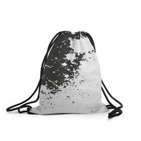 Рюкзак-мешок 3D с принтом Чёрное-белое в Белгороде, 100% полиэстер | плотность ткани — 200 г/м2, размер — 35 х 45 см; лямки — толстые шнурки, застежка на шнуровке, без карманов и подкладки | гранж | краска | пятна