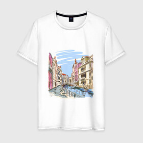 Мужская футболка хлопок с принтом Путешествие в Белгороде, 100% хлопок | прямой крой, круглый вырез горловины, длина до линии бедер, слегка спущенное плечо. | 