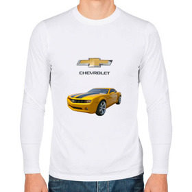 Мужской лонгслив хлопок с принтом Chevrolet Camaro в Белгороде, 100% хлопок |  | chevrolet | авто | автомобиль | блатная | иномарка | красивая | крутая | логотип | марка | марка красивая | машина | пацанский таз | прикольная | седан | сша | тачила | тачка | шевроле | эмблема