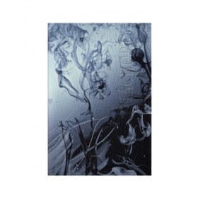 Обложка для паспорта матовая кожа с принтом Abstraction Smoke в Белгороде, натуральная матовая кожа | размер 19,3 х 13,7 см; прозрачные пластиковые крепления | Тематика изображения на принте: дым | серый