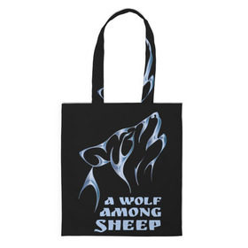 Сумка 3D повседневная с принтом Волк среди овец в Белгороде, 100% полиэстер | Плотность: 200 г/м2; Размер: 34×35 см; Высота лямок: 30 см | wolf among sheep | татуировка | хищник
