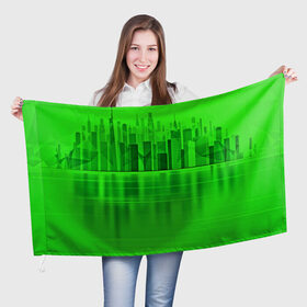 Флаг 3D с принтом Polygon urban в Белгороде, 100% полиэстер | плотность ткани — 95 г/м2, размер — 67 х 109 см. Принт наносится с одной стороны | borough | burg | city | place | town | большой город | город | старинный город | центр деловой жизни города