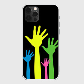 Чехол для iPhone 12 Pro с принтом Руки вверх! в Белгороде, силикон | область печати: задняя сторона чехла, без боковых панелей | Тематика изображения на принте: светящиеся | флуоресцентный | флюр | флюровый