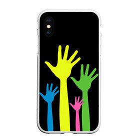 Чехол для iPhone XS Max матовый с принтом Руки вверх! в Белгороде, Силикон | Область печати: задняя сторона чехла, без боковых панелей | светящиеся | флуоресцентный | флюр | флюровый
