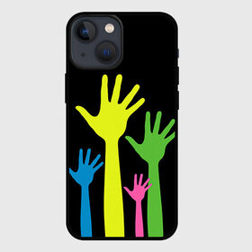 Чехол для iPhone 13 mini с принтом Руки вверх в Белгороде,  |  | Тематика изображения на принте: светящиеся | флуоресцентный | флюр | флюровый