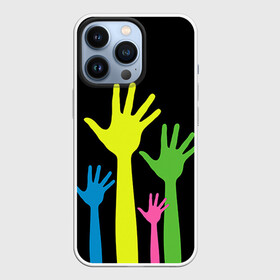 Чехол для iPhone 13 Pro с принтом Руки вверх в Белгороде,  |  | светящиеся | флуоресцентный | флюр | флюровый