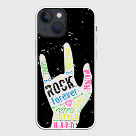 Чехол для iPhone 13 mini с принтом Рок форева в Белгороде,  |  | Тематика изображения на принте: rock | навсегда | светящиеся | флуоресцентный | флюр | флюровый