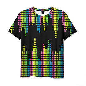 Мужская футболка 3D с принтом Эквалайзер в Белгороде, 100% полиэфир | прямой крой, круглый вырез горловины, длина до линии бедер | Тематика изображения на принте: equalizer | светящиеся | флуоресцентный | флюр | флюровый