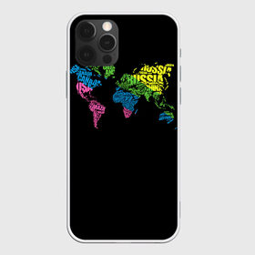 Чехол для iPhone 12 Pro Max с принтом Весь мир - Россия в Белгороде, Силикон |  | карта мира | светящиеся | флуоресцентный | флюр | флюровый