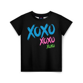 Детская футболка 3D с принтом Хо-хо-хо в Белгороде, 100% гипоаллергенный полиэфир | прямой крой, круглый вырез горловины, длина до линии бедер, чуть спущенное плечо, ткань немного тянется | светящиеся | флуоресцентный | флюр | флюровый