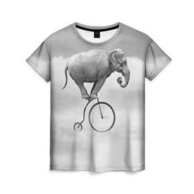 Женская футболка 3D с принтом Hipster Bike в Белгороде, 100% полиэфир ( синтетическое хлопкоподобное полотно) | прямой крой, круглый вырез горловины, длина до линии бедер | elephant | hipster | индия | йога | слон | хипстер