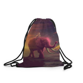 Рюкзак-мешок 3D с принтом Индия в Белгороде, 100% полиэстер | плотность ткани — 200 г/м2, размер — 35 х 45 см; лямки — толстые шнурки, застежка на шнуровке, без карманов и подкладки | Тематика изображения на принте: elephant | hipster | индия | йога | слон | хипстер