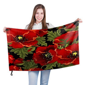 Флаг 3D с принтом Цветение мака в Белгороде, 100% полиэстер | плотность ткани — 95 г/м2, размер — 67 х 109 см. Принт наносится с одной стороны | flower | красные | полевой цветок | природа | розы | текстуры | цветочки | цветы