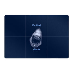 Магнитный плакат 3Х2 с принтом the shark attacks в Белгороде, Полимерный материал с магнитным слоем | 6 деталей размером 9*9 см | Тематика изображения на принте: shark | акула | глубина | зубы | море | океан | пасть | укус | хищник