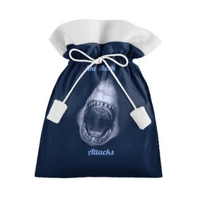 Подарочный 3D мешок с принтом the shark attacks в Белгороде, 100% полиэстер | Размер: 29*39 см | Тематика изображения на принте: shark | акула | глубина | зубы | море | океан | пасть | укус | хищник