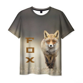 Мужская футболка 3D с принтом Рыжий лис (fox) в Белгороде, 100% полиэфир | прямой крой, круглый вырез горловины, длина до линии бедер | fox | животное | зверь | красивая | лес | лис | лиса | лисенок | лисица | лисичка | мех | патрикеевна | песец | плутовка | прикольная | природа | рыжая | рыжий цвет | сказка | хвост | хитрая | хищник