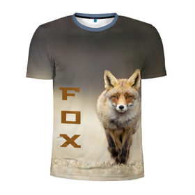 Мужская футболка 3D спортивная с принтом Рыжий лис (fox) в Белгороде, 100% полиэстер с улучшенными характеристиками | приталенный силуэт, круглая горловина, широкие плечи, сужается к линии бедра | fox | животное | зверь | красивая | лес | лис | лиса | лисенок | лисица | лисичка | мех | патрикеевна | песец | плутовка | прикольная | природа | рыжая | рыжий цвет | сказка | хвост | хитрая | хищник
