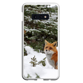 Чехол для Samsung S10E с принтом Лиса в зимнем лесу в Белгороде, Силикон | Область печати: задняя сторона чехла, без боковых панелей | Тематика изображения на принте: fox | животное | зверь | красивая | лес | лис | лиса | лисенок | лисица | лисичка | мех | патрикеевна | песец | плутовка | прикольная | природа | рыжая | рыжий цвет | сказка | хвост | хитрая | хищник