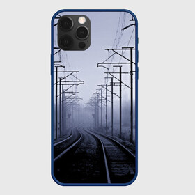 Чехол для iPhone 12 Pro Max с принтом Туманная дорога в Белгороде, Силикон |  | 3d | железная дорога | пути | столбы | страны | туман | туманная дорога