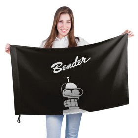 Флаг 3D с принтом Бендер в Белгороде, 100% полиэстер | плотность ткани — 95 г/м2, размер — 67 х 109 см. Принт наносится с одной стороны | bender | futurama | бендер | футурама