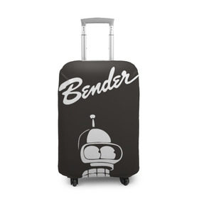 Чехол для чемодана 3D с принтом Бендер в Белгороде, 86% полиэфир, 14% спандекс | двустороннее нанесение принта, прорези для ручек и колес | bender | futurama | бендер | футурама