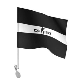 Флаг для автомобиля с принтом CS GO черно-белый в Белгороде, 100% полиэстер | Размер: 30*21 см | cs go | контер страйк | контра