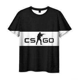 Мужская футболка 3D с принтом CS GO черно-белый в Белгороде, 100% полиэфир | прямой крой, круглый вырез горловины, длина до линии бедер | Тематика изображения на принте: cs go | контер страйк | контра