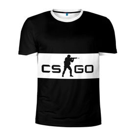 Мужская футболка 3D спортивная с принтом CS GO черно-белый в Белгороде, 100% полиэстер с улучшенными характеристиками | приталенный силуэт, круглая горловина, широкие плечи, сужается к линии бедра | Тематика изображения на принте: cs go | контер страйк | контра
