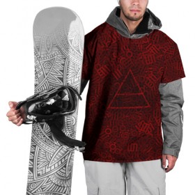Накидка на куртку 3D с принтом 30 seconds to mars. символы в Белгороде, 100% полиэстер |  | глифы | знаки | красный | логотип | паттерн | рок | рокнрол | текстура | треугольник