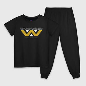 Детская пижама хлопок с принтом Weyland-Yutani в Белгороде, 100% хлопок |  брюки и футболка прямого кроя, без карманов, на брюках мягкая резинка на поясе и по низу штанин
 | чужой завет