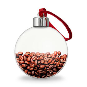 Ёлочный шар с принтом coffee в Белгороде, Пластик | Диаметр: 77 мм | 3d | beans | coffee | еда | зерна | кофе | напиток | природа | текстуры