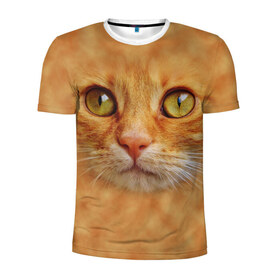 Мужская футболка 3D спортивная с принтом Котик в Белгороде, 100% полиэстер с улучшенными характеристиками | приталенный силуэт, круглая горловина, широкие плечи, сужается к линии бедра | животные | кот | котенок | котик | кошка