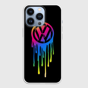 Чехол для iPhone 13 Pro с принтом Volkswagen в Белгороде,  |  | brand | bright | car | color | drops | flow | germany | logo | rainbow | sign | spectrum | volkswagen | автомобиль | германия | знак | капли | логотип | марка | радуга | спектр | течет | цвет | яркий