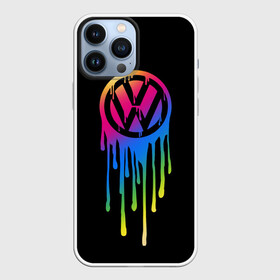 Чехол для iPhone 13 Pro Max с принтом Volkswagen в Белгороде,  |  | brand | bright | car | color | drops | flow | germany | logo | rainbow | sign | spectrum | volkswagen | автомобиль | германия | знак | капли | логотип | марка | радуга | спектр | течет | цвет | яркий