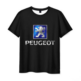 Мужская футболка 3D с принтом Peugeot в Белгороде, 100% полиэфир | прямой крой, круглый вырез горловины, длина до линии бедер | brand | car | france | logo | peugeot | автомобиль | логотип | марка | франция