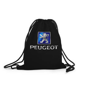 Рюкзак-мешок 3D с принтом Peugeot в Белгороде, 100% полиэстер | плотность ткани — 200 г/м2, размер — 35 х 45 см; лямки — толстые шнурки, застежка на шнуровке, без карманов и подкладки | brand | car | france | logo | peugeot | автомобиль | логотип | марка | франция