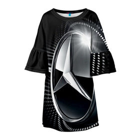 Детское платье 3D с принтом Mercedes-Benz в Белгороде, 100% полиэстер | прямой силуэт, чуть расширенный к низу. Круглая горловина, на рукавах — воланы | car | germany | logo | make | mercedes benz | автомобиль | германия | логотип | марка | мерседес бенц