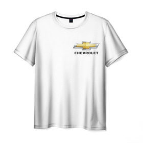 Мужская футболка 3D с принтом Chevrolet в Белгороде, 100% полиэфир | прямой крой, круглый вырез горловины, длина до линии бедер | Тематика изображения на принте: brand | car | chevrolet | logo | usa | автомобиль | логотип | марка | сша | шевроле