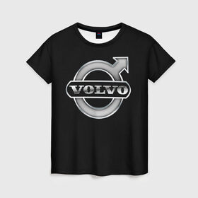 Женская футболка 3D с принтом Volvo в Белгороде, 100% полиэфир ( синтетическое хлопкоподобное полотно) | прямой крой, круглый вырез горловины, длина до линии бедер | brand | car | logo | sweden | volvo | автомобиль | вольво | логотип | марка | швеция