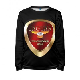 Детский лонгслив 3D с принтом Jaguar в Белгороде, 100% полиэстер | длинные рукава, круглый вырез горловины, полуприлегающий силуэт
 | Тематика изображения на принте: brand | car | jaguar | logo | автомобиль | британия | логотип | марка