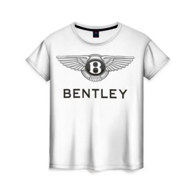 Женская футболка 3D с принтом Bentley в Белгороде, 100% полиэфир ( синтетическое хлопкоподобное полотно) | прямой крой, круглый вырез горловины, длина до линии бедер | bentley | brand | britain | car | elite | expensive | limited | logo | mtorz | автомобиль | британия | бэнтли | дорогой | лимитед | логотип | марка | мторз | элитный