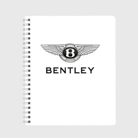 Тетрадь с принтом Bentley в Белгороде, 100% бумага | 48 листов, плотность листов — 60 г/м2, плотность картонной обложки — 250 г/м2. Листы скреплены сбоку удобной пружинной спиралью. Уголки страниц и обложки скругленные. Цвет линий — светло-серый
 | bentley | brand | britain | car | elite | expensive | limited | logo | mtorz | автомобиль | британия | бэнтли | дорогой | лимитед | логотип | марка | мторз | элитный