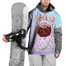Накидка на куртку 3D с принтом мопс-единорог в Белгороде, 100% полиэстер |  | dog | mops | tmblr | tumbler | unicorn | единорог | мопс