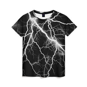 Женская футболка 3D с принтом Энергия в Белгороде, 100% полиэфир ( синтетическое хлопкоподобное полотно) | прямой крой, круглый вырез горловины, длина до линии бедер | молния | черно белый | черный