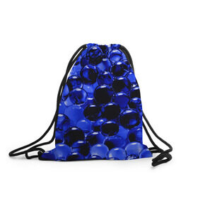 Рюкзак-мешок 3D с принтом Шарики в Белгороде, 100% полиэстер | плотность ткани — 200 г/м2, размер — 35 х 45 см; лямки — толстые шнурки, застежка на шнуровке, без карманов и подкладки | марблс | синий | стекло | фото