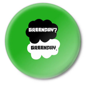 Значок с принтом Green day в Белгороде,  металл | круглая форма, металлическая застежка в виде булавки | Тематика изображения на принте: green day | грин дей | зеленый день